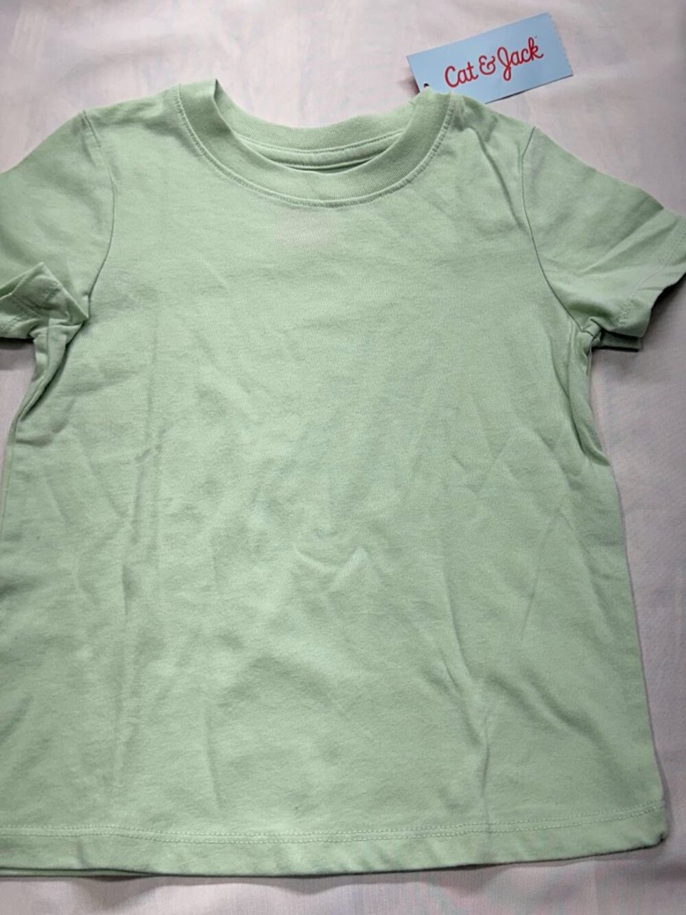 Cat & Jack Toddler Boys Girls 3T Short Sleeve T-Shirt Light Sage Green Tee NWT